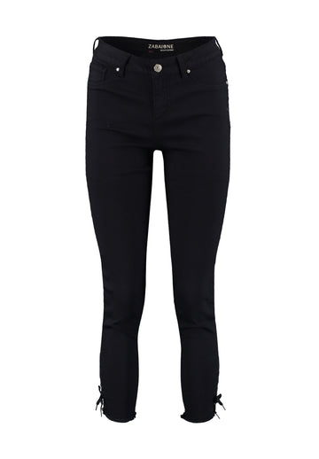 Gebundene Stretch-Hose in Navy