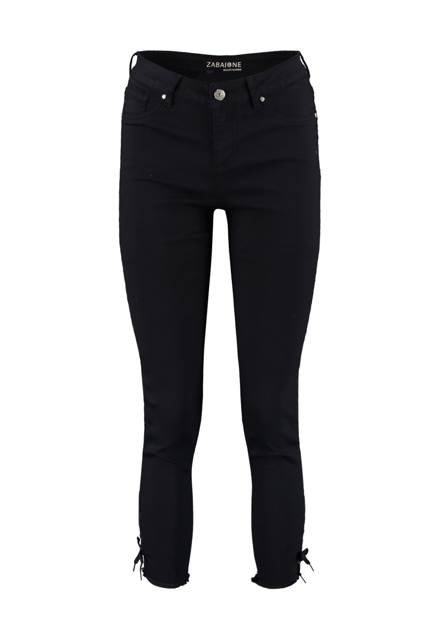 Gebundene Stretch-Hose in Navy