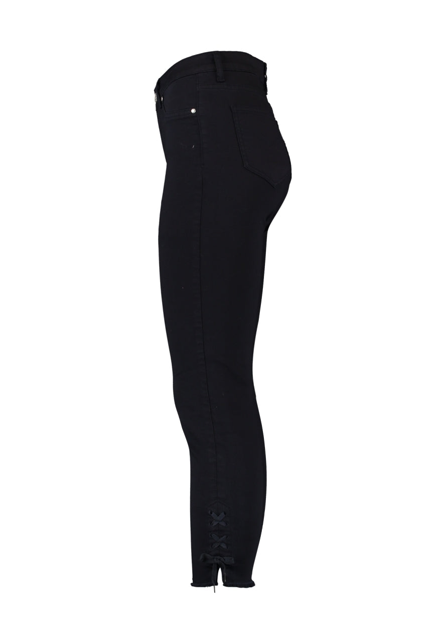 Gebundene Stretch-Hose in Navy