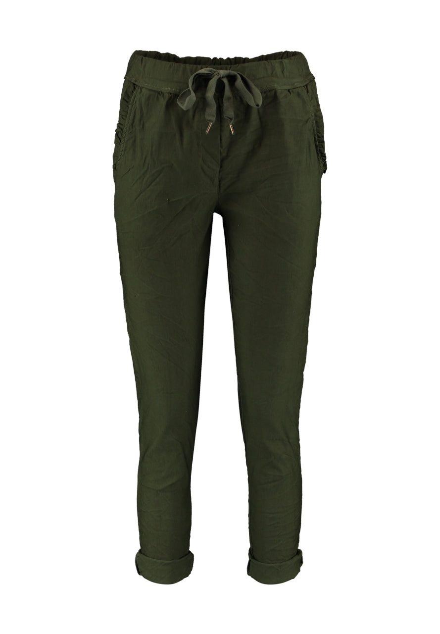Joggpants mit Rüschentaschen in zwei Farben