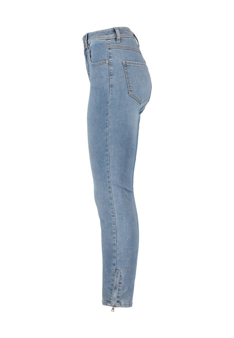 Helle Jeanshose mit Reißverschlüssen