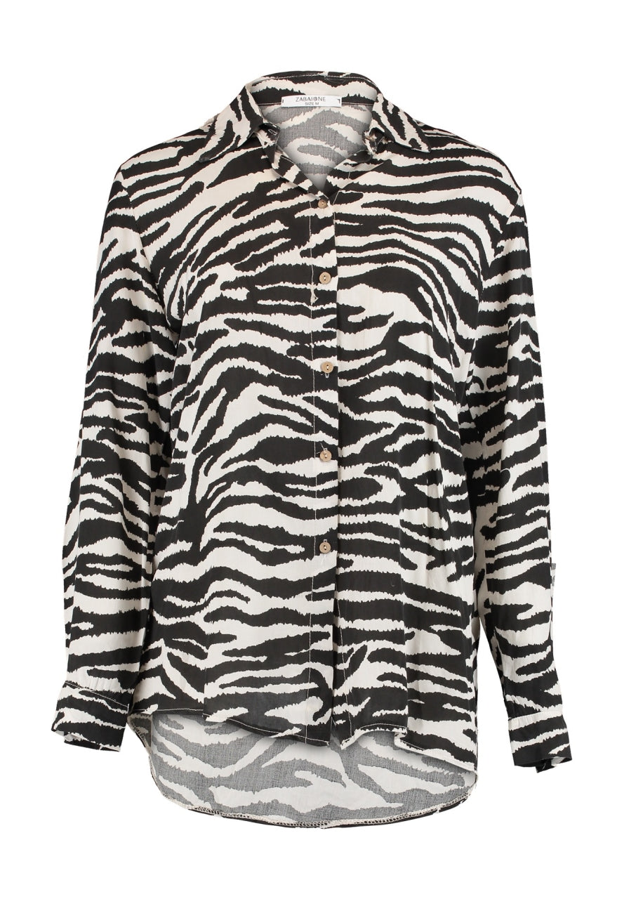 Langarm Bluse mit Zebraprint