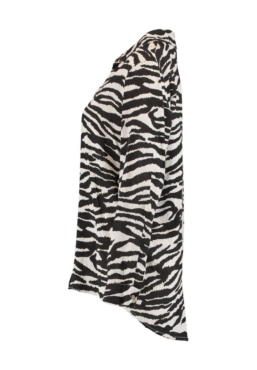Langarm Bluse mit Zebraprint