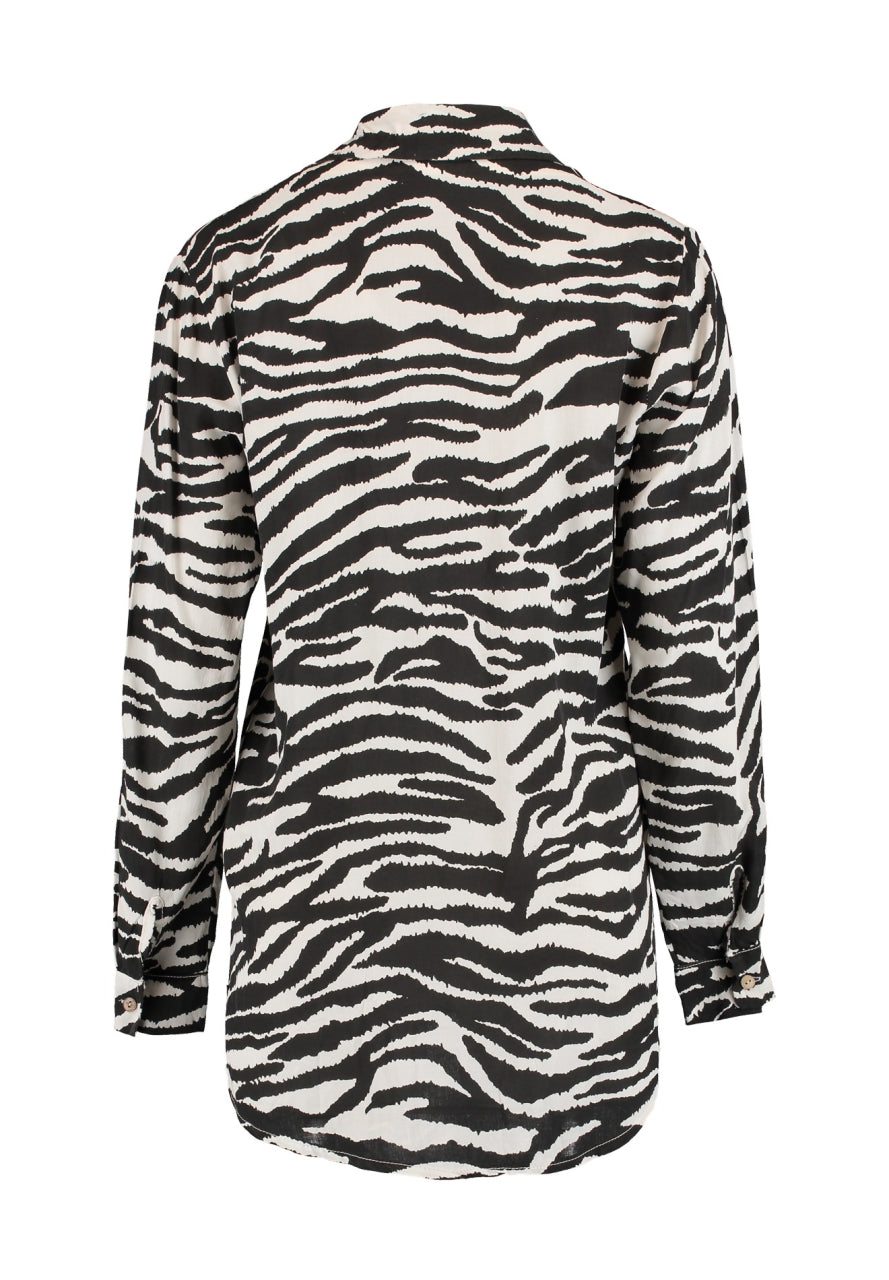 Langarm Bluse mit Zebraprint