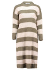 Strick-Kleid mit Streifen in Grün