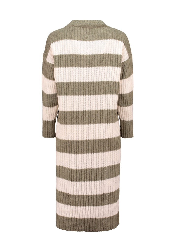 Strick-Kleid mit Streifen in Grün