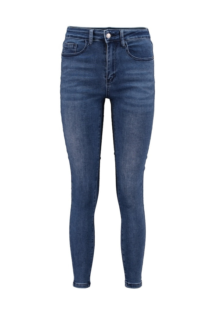 High Waist Jeans in Denim-Waschung