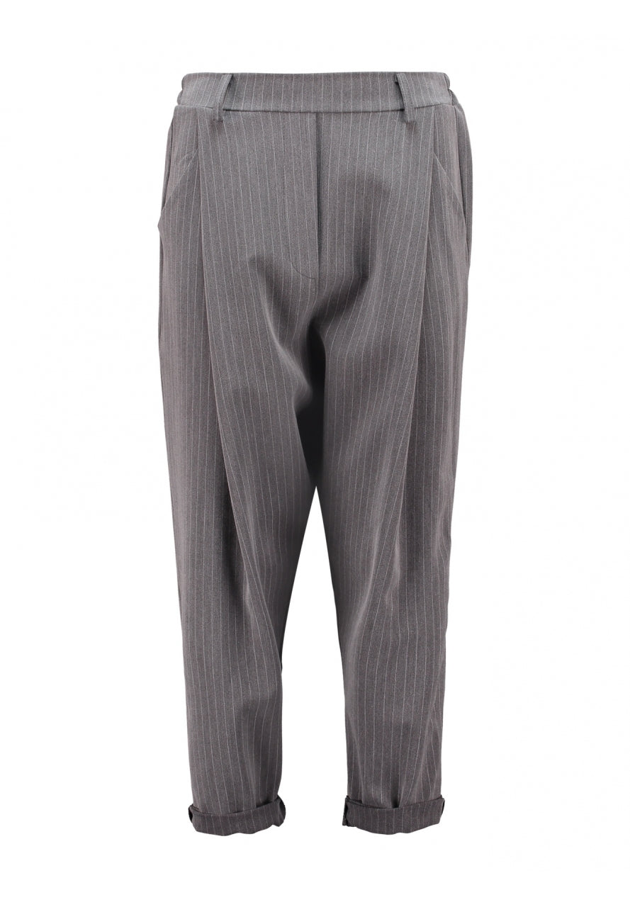 Anzugshose 'Baggy Style' mit Nadelstreifen in Grau