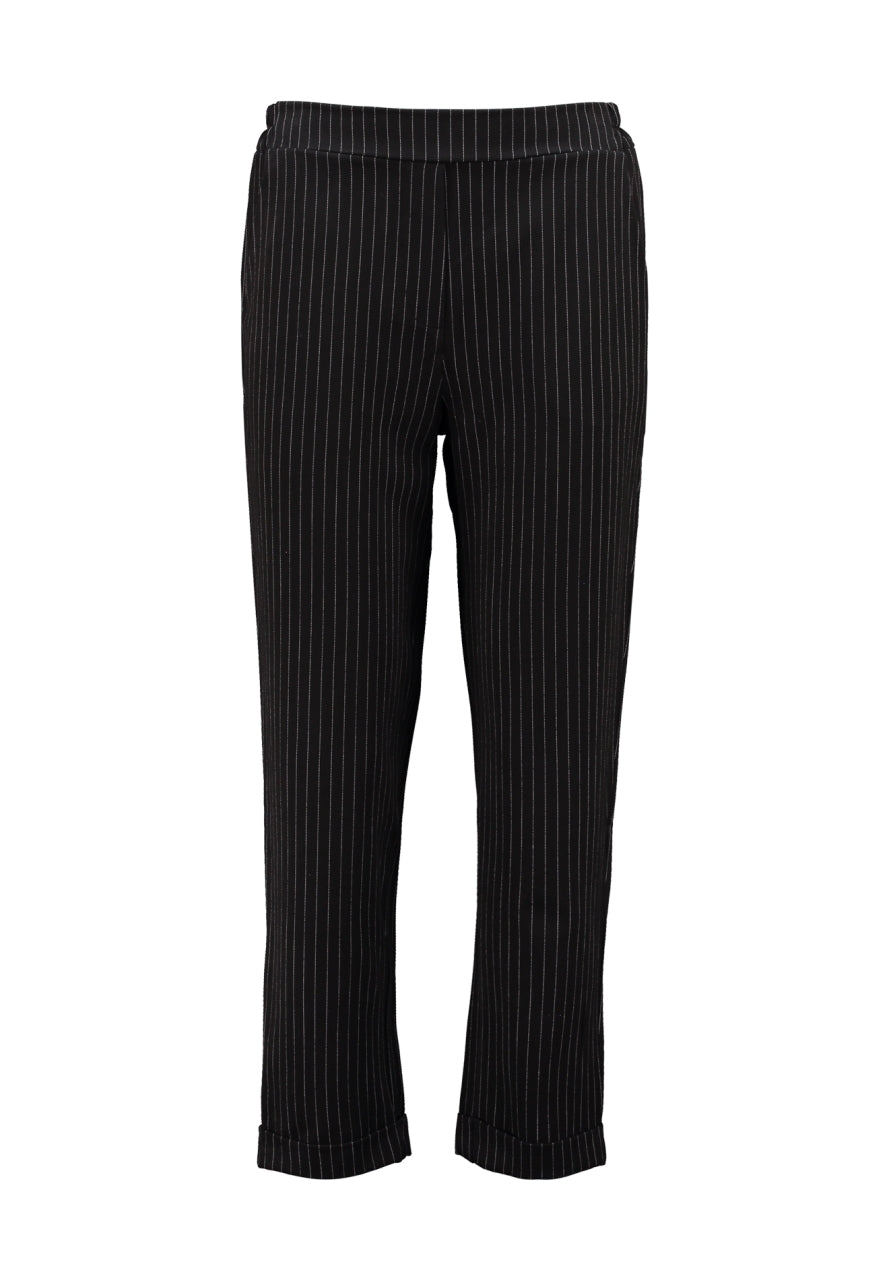 klassische Anzugshose mit Nadelstreifen in Schwarz