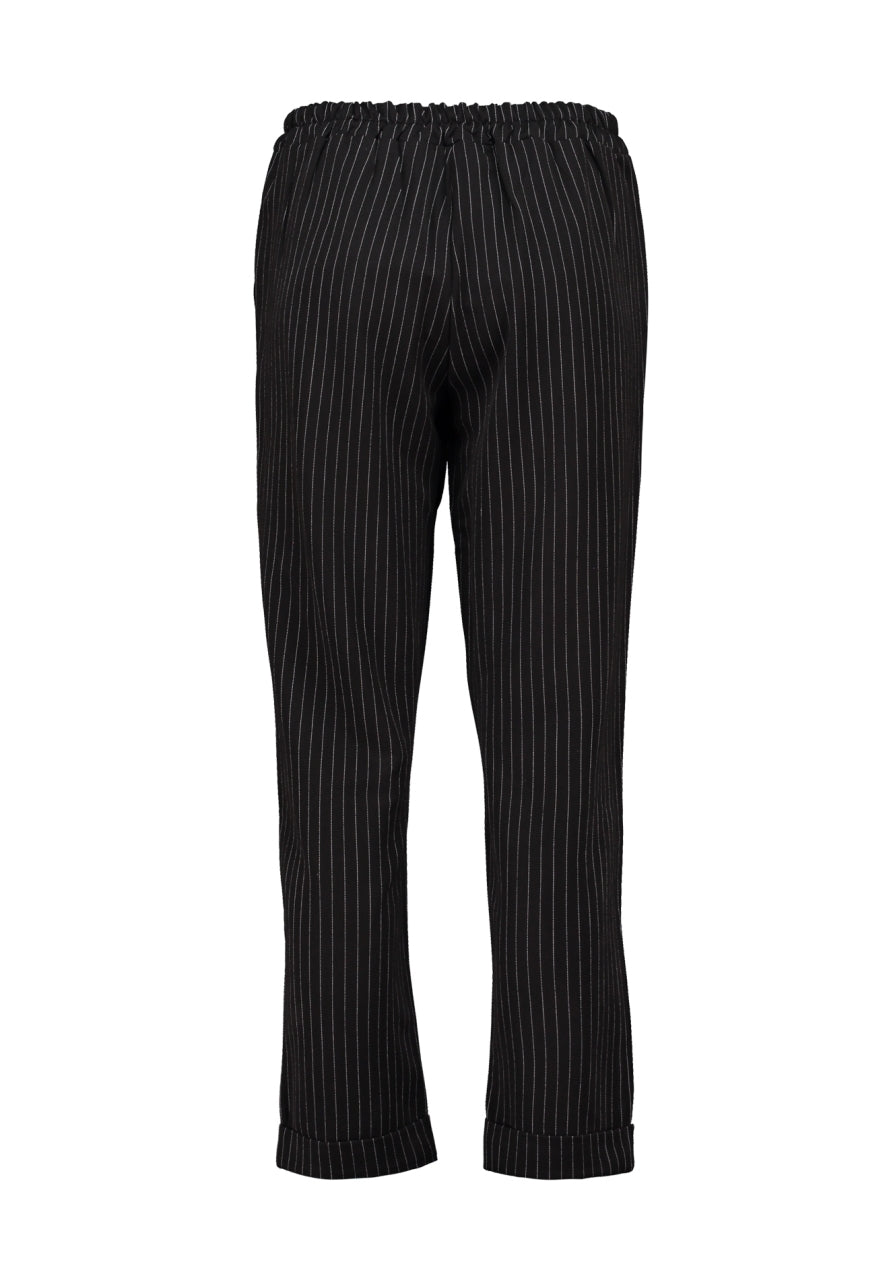 klassische Anzugshose mit Nadelstreifen in Schwarz