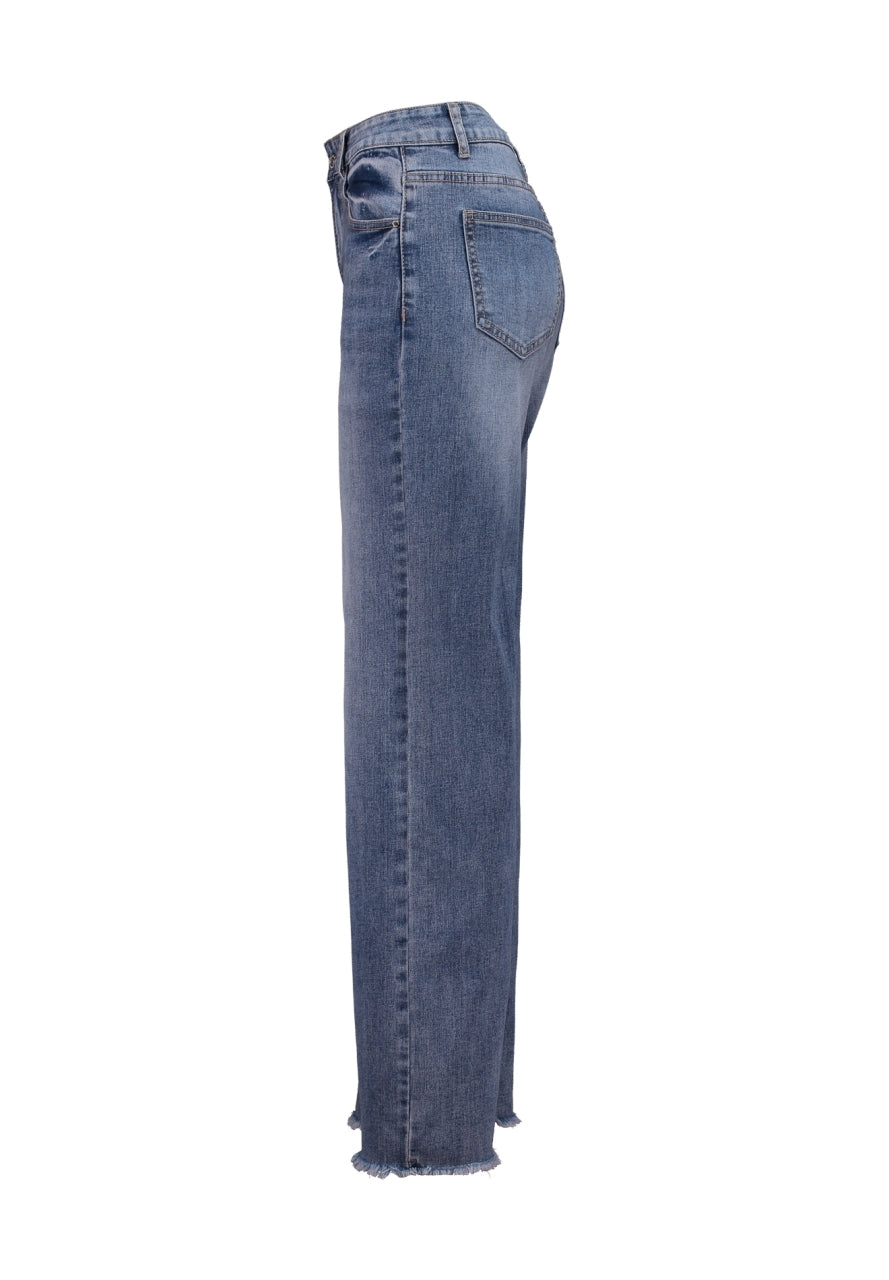 Wide Leg Jeans in Mittelblau