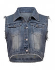 Kurze geschnittene Jeansweste