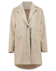 Jacke in Wildlederoptik in Creme