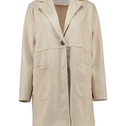 Jacke in Wildlederoptik in Creme