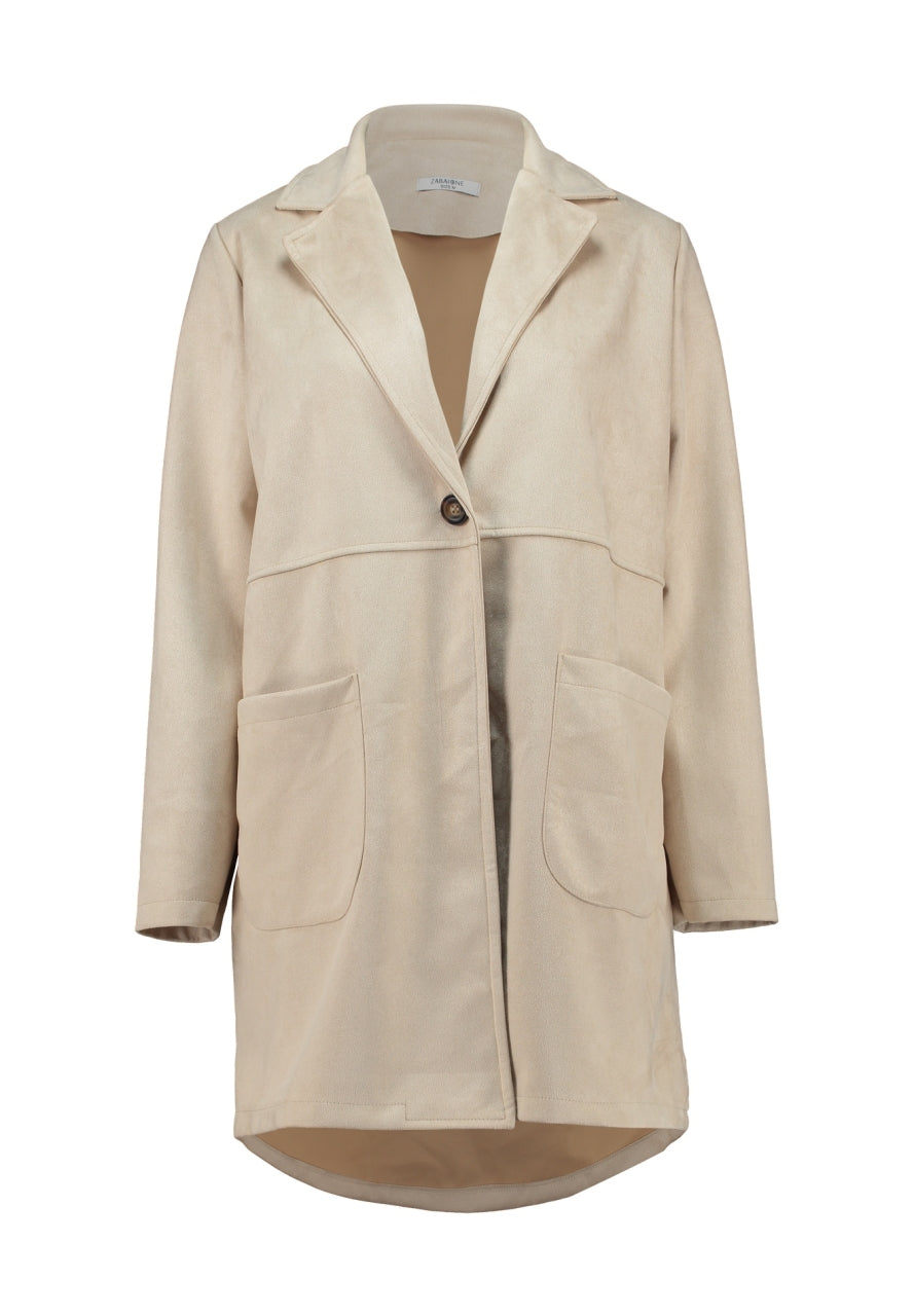 Jacke in Wildlederoptik in Creme