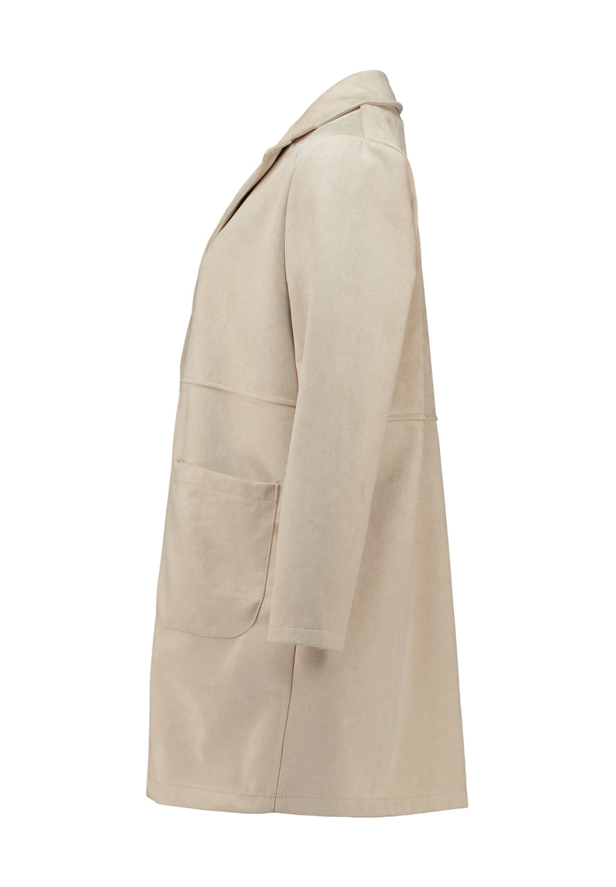 Jacke in Wildlederoptik in Creme