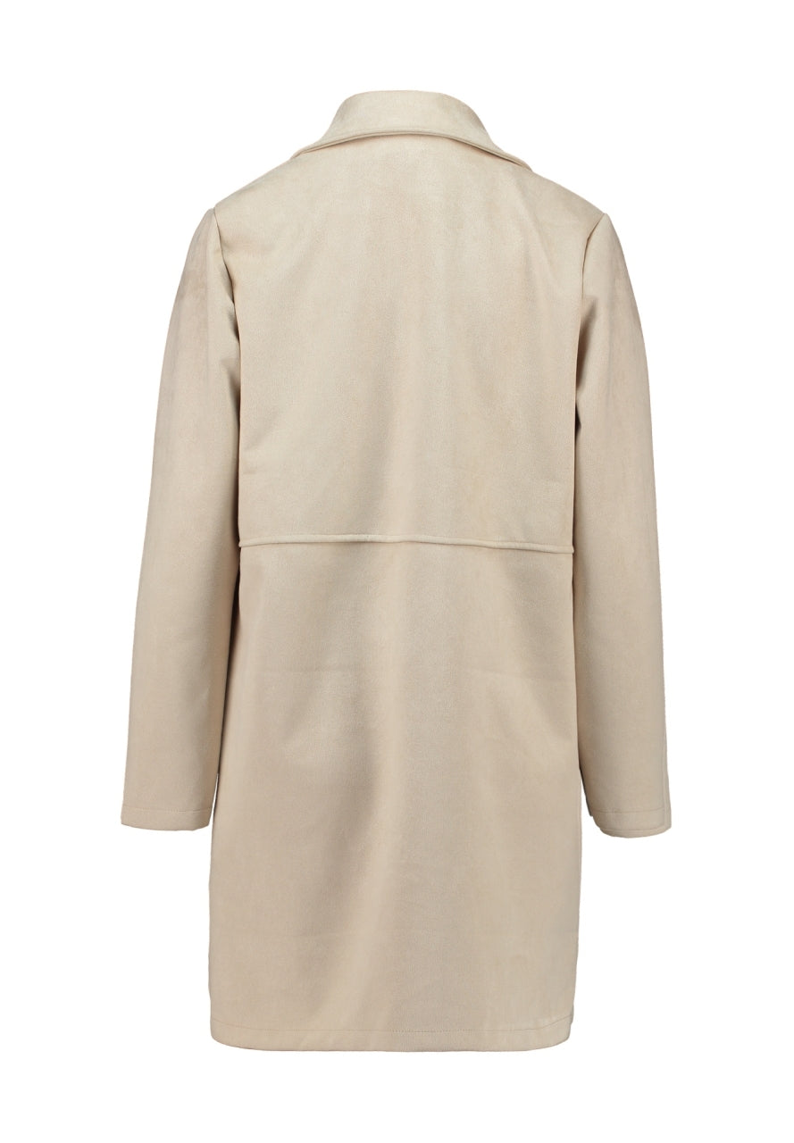 Jacke in Wildlederoptik in Creme
