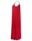 Langes Plisseekleid in knallrot