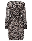 Plissiertes Leo-Kleid mit Taillengürtel