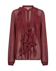 Schicke Bluse mit eleganten Fransen in Bordeaux