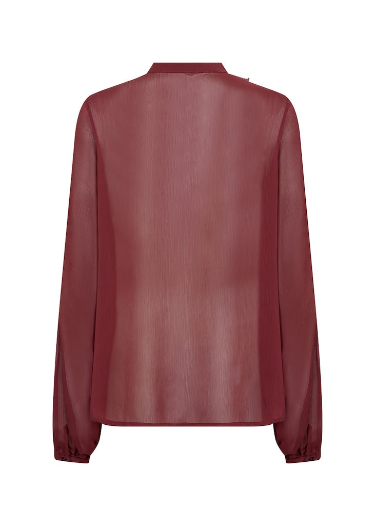 Schicke Bluse mit eleganten Fransen in Bordeaux