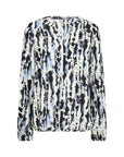 Bluse mit V-Ausschnitt mit abstraktem Print