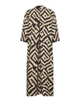 Langes Kleid mit geometrischem Muster