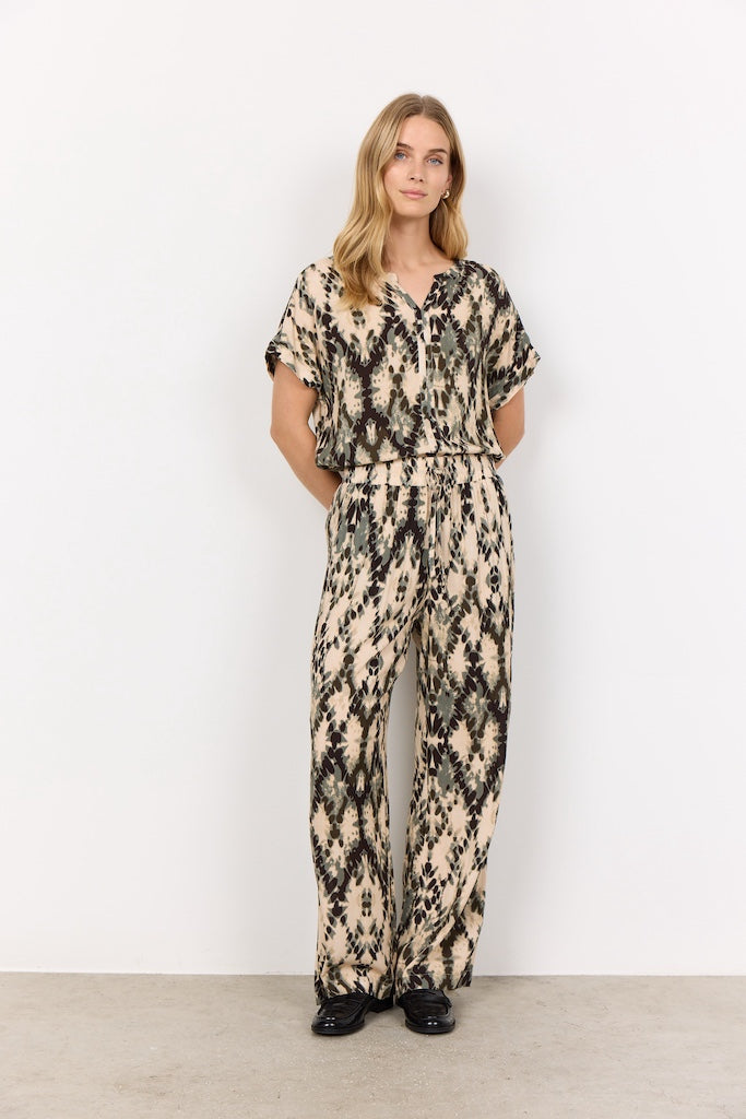 Leichte Culotte mit abstraktem Druck