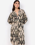Viskose Kleid mit abstraktem Print