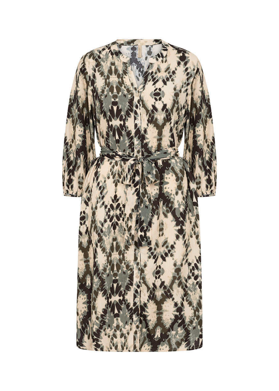 Viskose Kleid mit abstraktem Print