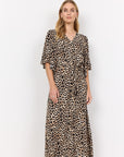 Langes Kleid mit Leoprint