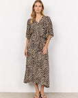 Langes Kleid mit Leoprint