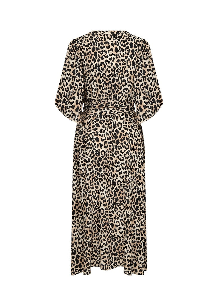 Langes Kleid mit Leoprint