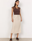 Leinenrock in Creme