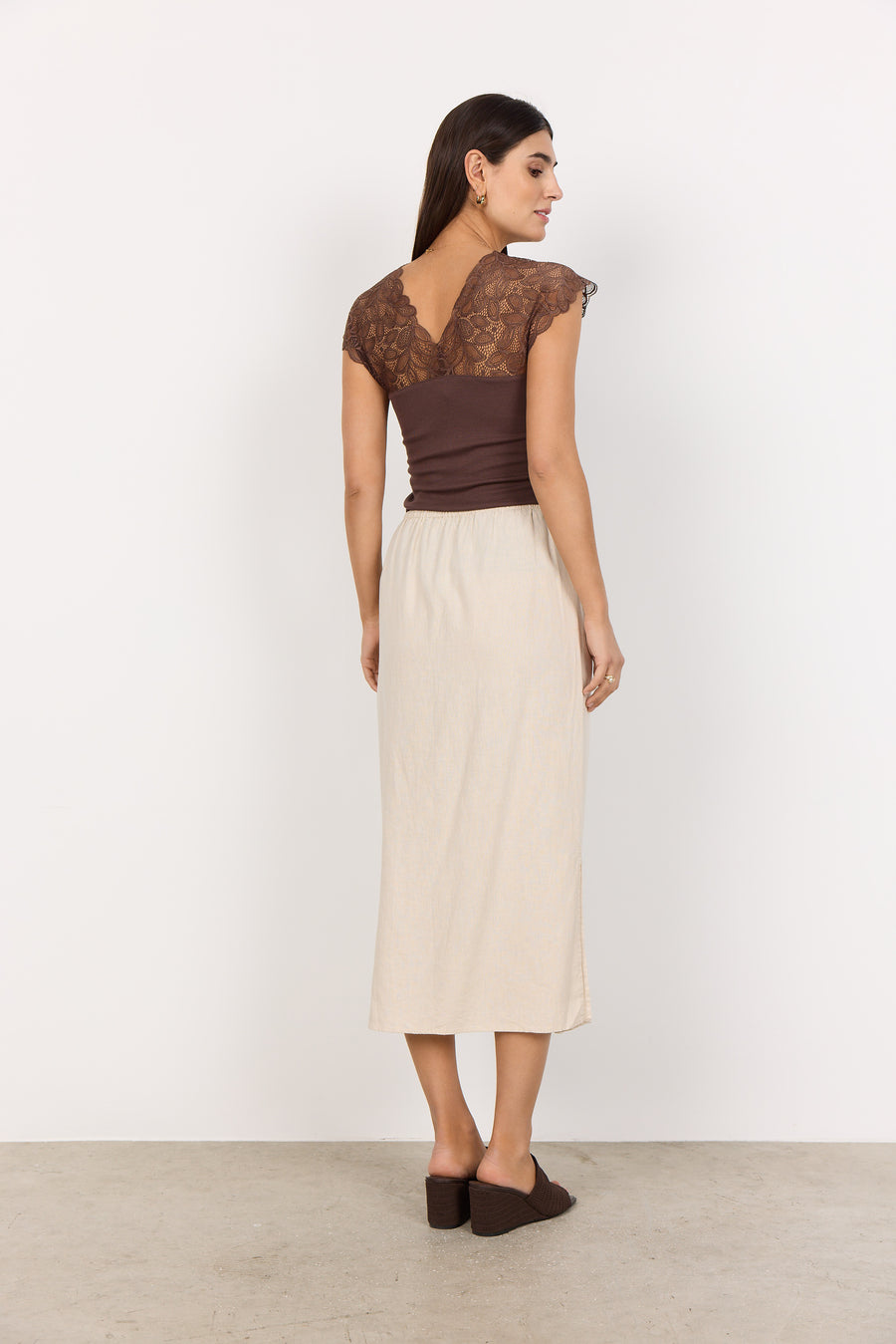 Leinenrock in Creme