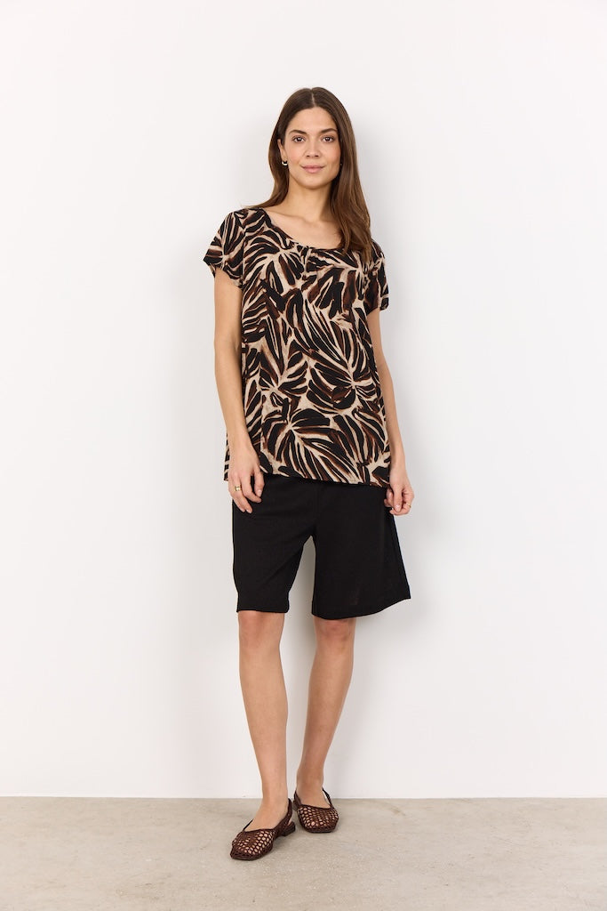 Bluse mit Palmenprint