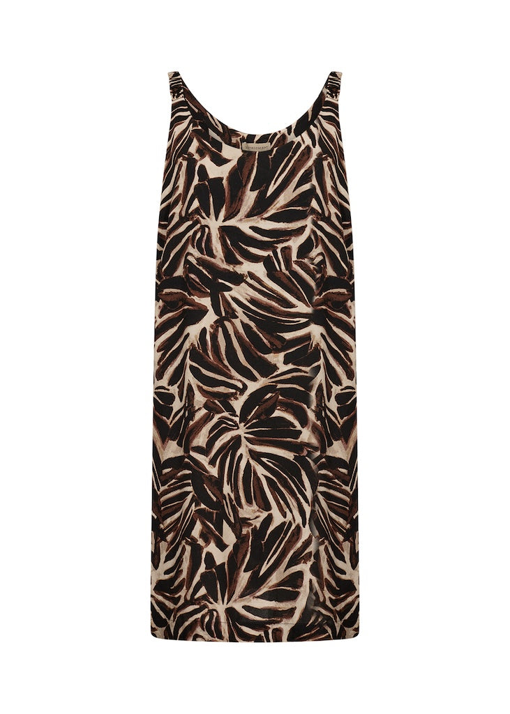 ärmelloses Kleid mit botanischem Print