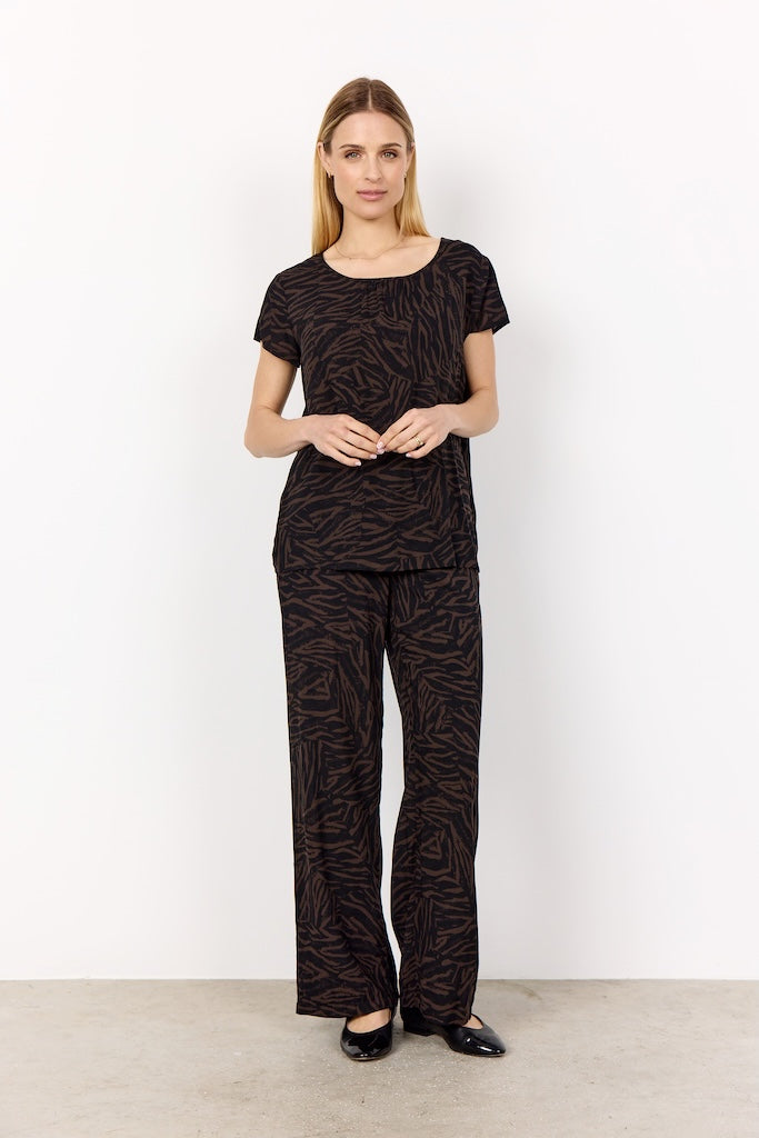 Blusenshirt mit dunklem Zebraprint