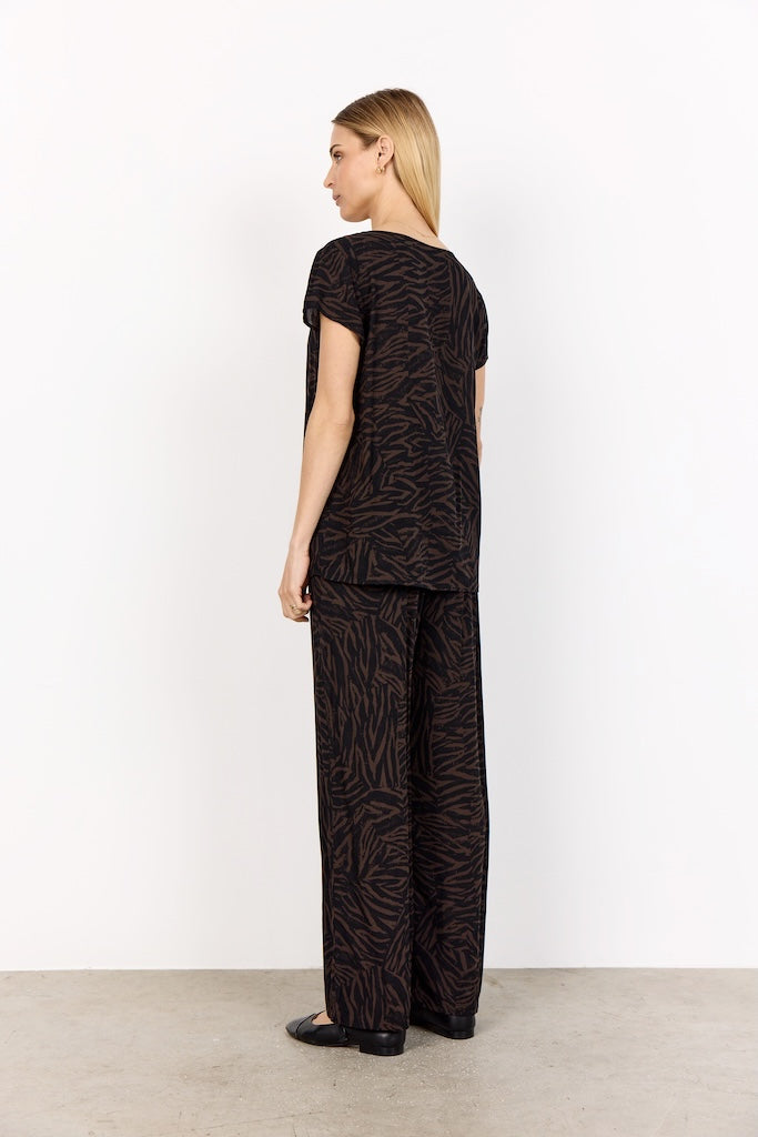 Blusenshirt mit dunklem Zebraprint