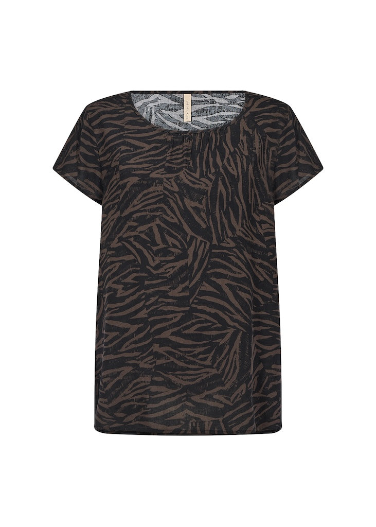 Blusenshirt mit dunklem Zebraprint