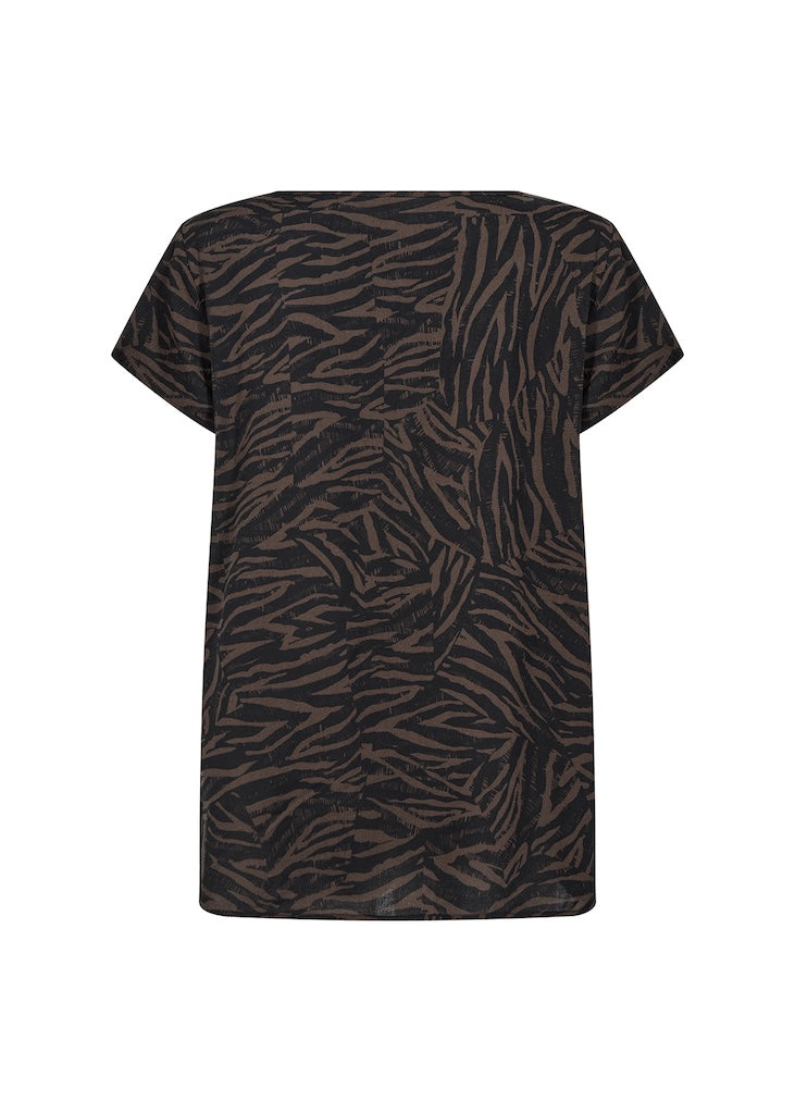 Blusenshirt mit dunklem Zebraprint