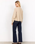Bluse mit V-Ausschnitt mit Knopfleiste