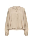 Bluse mit V-Ausschnitt mit Knopfleiste