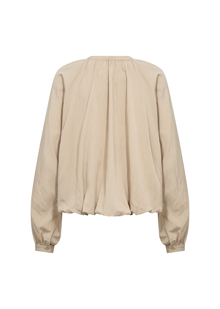 Bluse mit V-Ausschnitt mit Knopfleiste