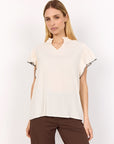 Bluse mit Rüschen-Details in Creme