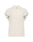 Bluse mit Rüschen-Details in Creme