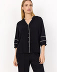 Bluse mit gestrickten Akzenten