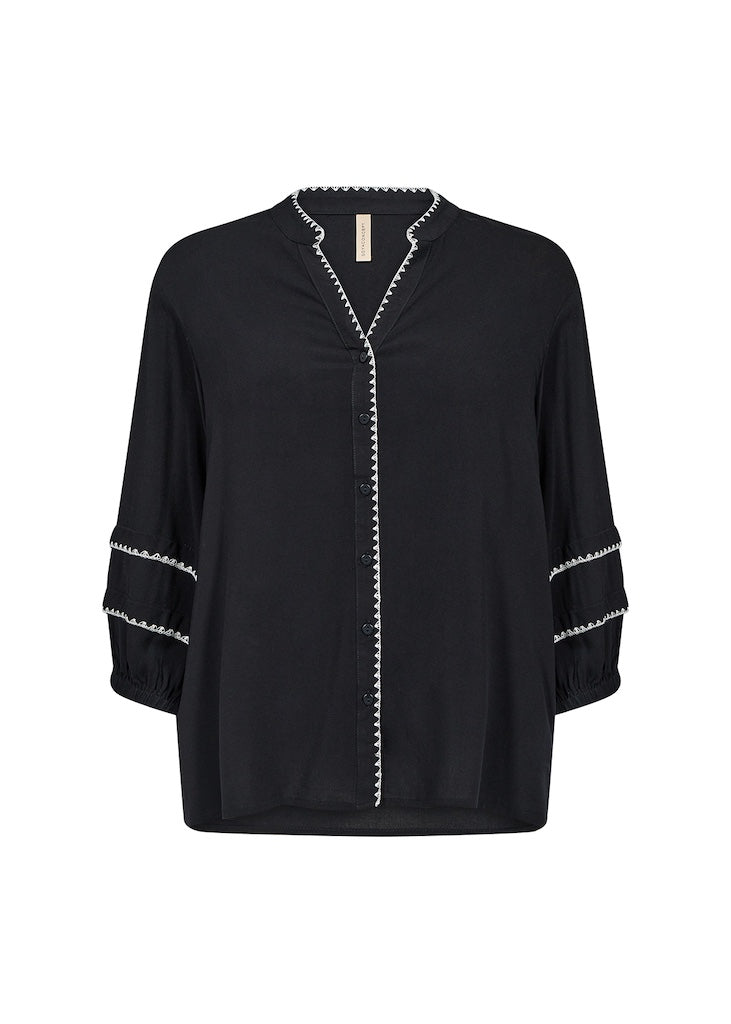 Bluse mit gestrickten Akzenten