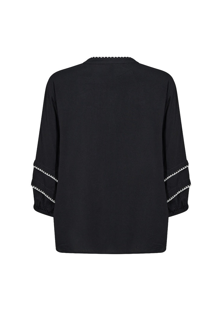 Bluse mit gestrickten Akzenten