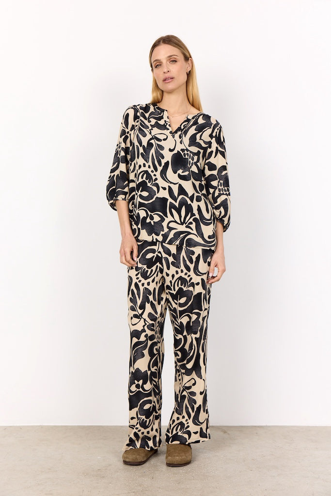 Bluse mit abstraktem Blumenprint